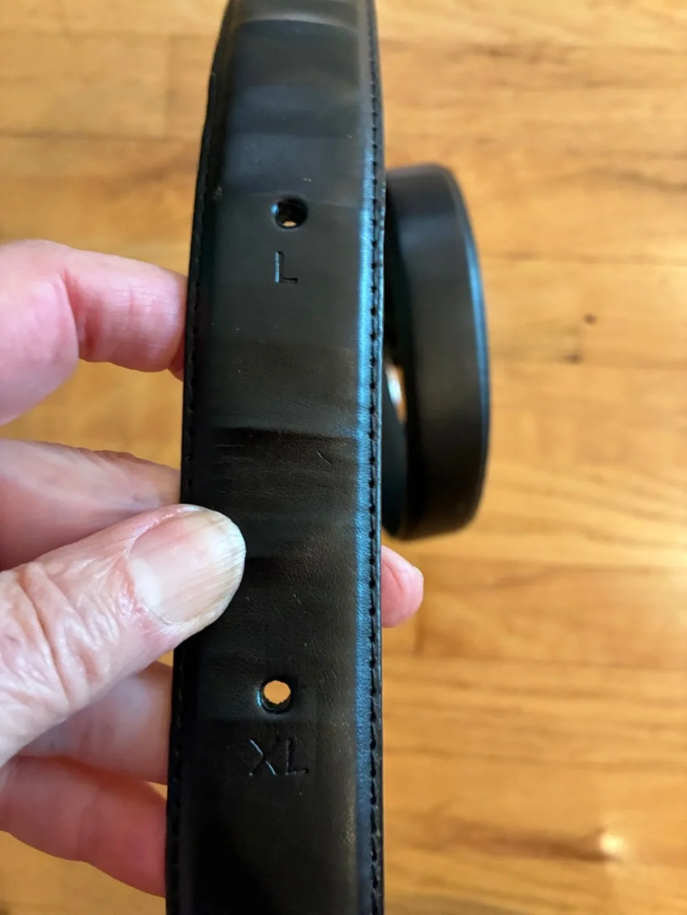 Silpada Black Leather Belt with Silver-Tone Buckle - Picture 3 of 4